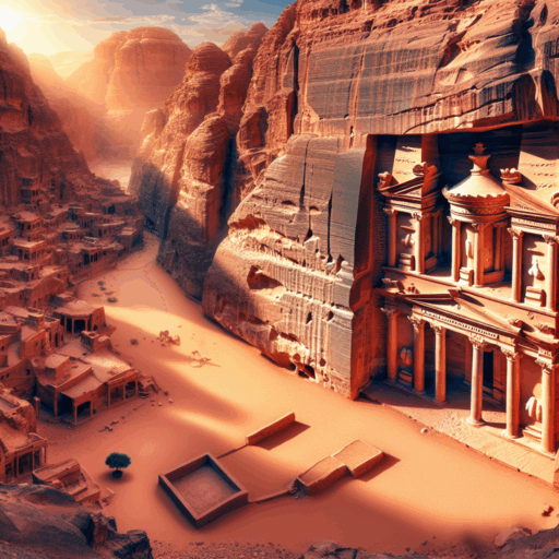 Explorar la antigua ciudad de Petra.